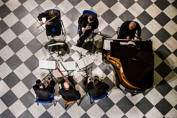 Top view at a piano